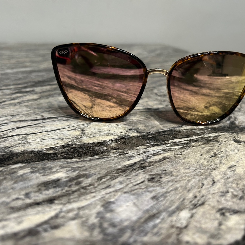 Gold and Brown Sunglasses with Reflective Lenses
